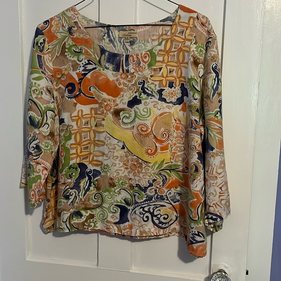 Choices linen multi color tunic - Picture 1 of 6